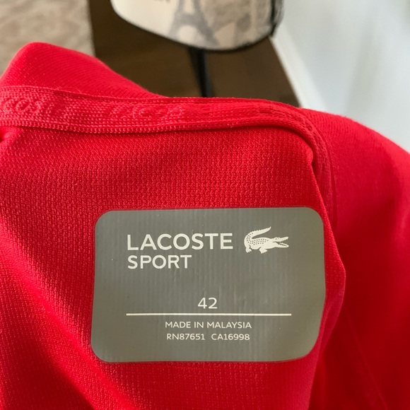 LACOSTE Men’s Classic Red Polo Short Sleeve Shirt Size Large BRAND NEW - Picture 6 of 10